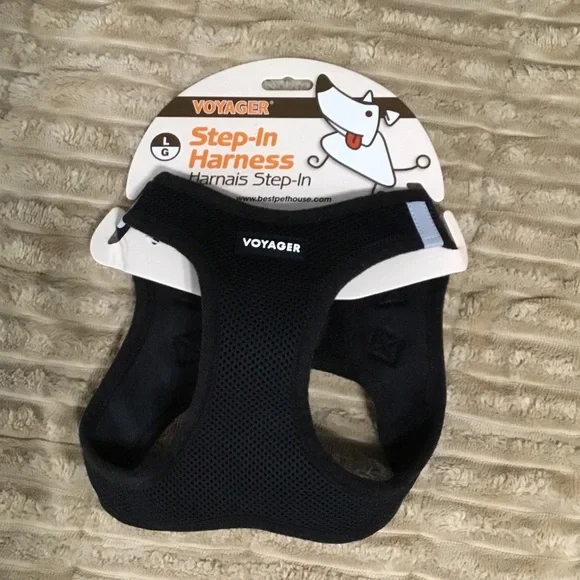 Voyager Black Step-In Dog Harness W/reflective strips, size large, NWT. - Picture 1 of 8